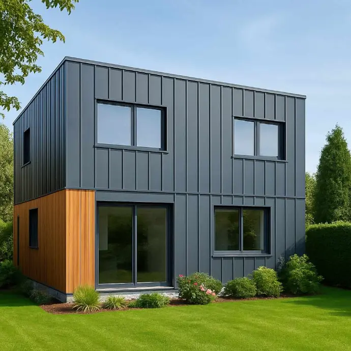 Metall Holzfassade Einfamilienhaus Hollabrunn